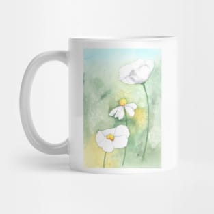 Flatbud Prickly Poppy, watercolor painting Mug